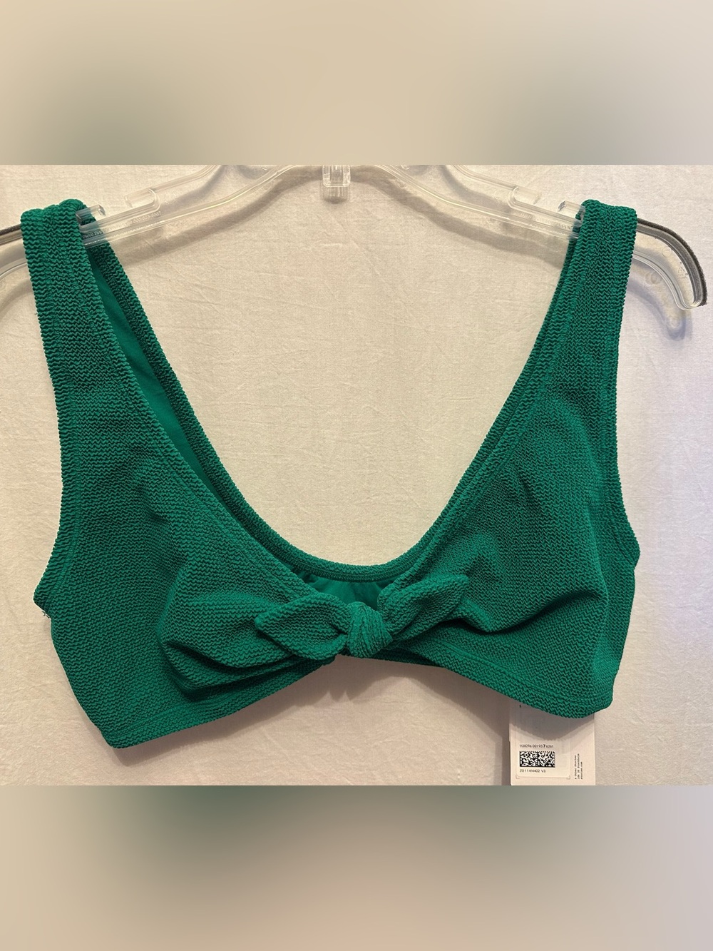 & Other Stories Textured Knot Front Bikini Top Emerald Green NWT Multiple Sizes